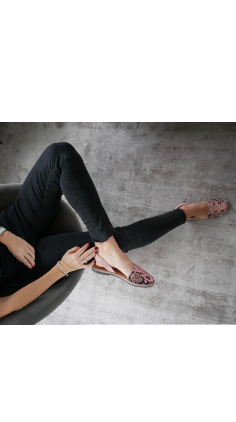 Del rio london Classic python flats rose Ofertas especiales