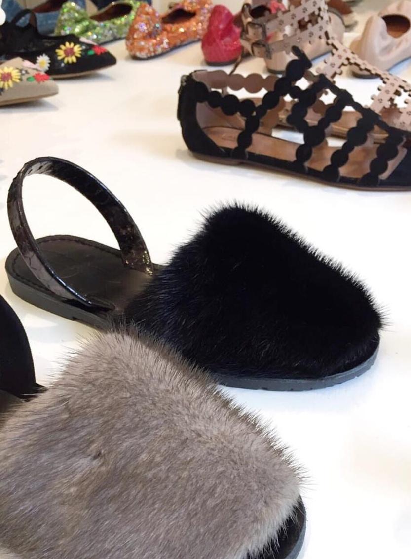 Del rio london Classic mink flats black - python slingback Outlet