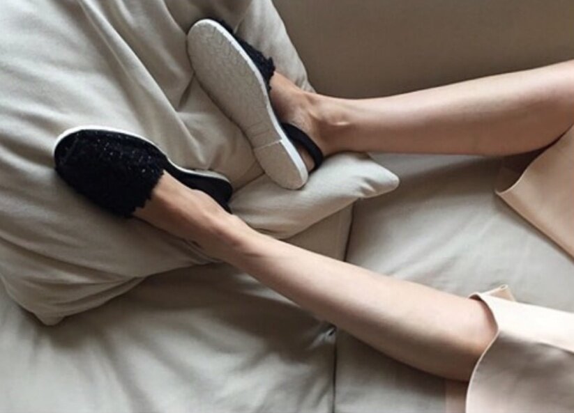 Del rio london Classic metallic bouclé flats black Oferta especial