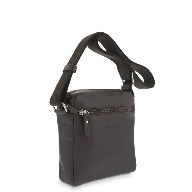 El potro Bolso Bandolera hombre en piel vacuno color marrón - Box 2025