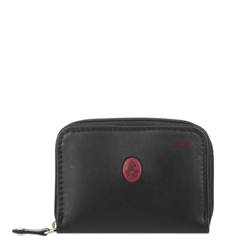 El potro Monedero Llavero hombre en piel vacuno color negro/burdeos-Tribeca Outlet