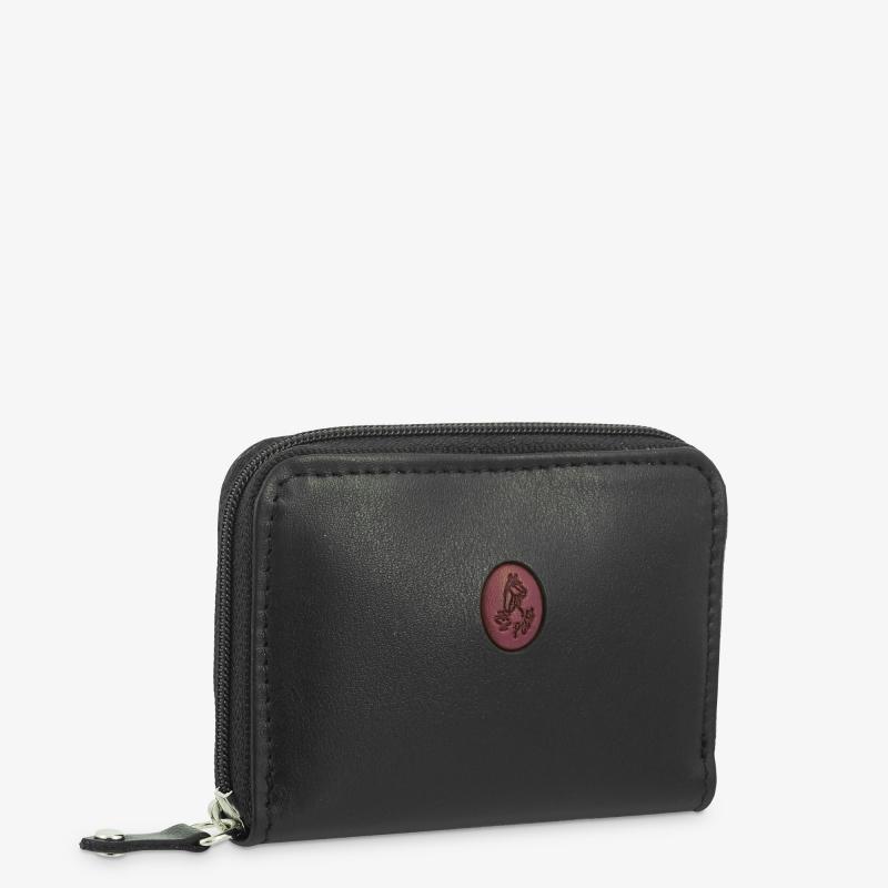El potro Monedero Llavero hombre en piel vacuno color negro/burdeos-Tribeca Outlet