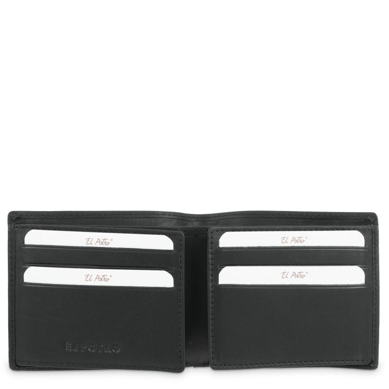 El potro Cartera tarjetero de hombre en piel vacuno negro Legitimo-E L P O T R O Gran oferta