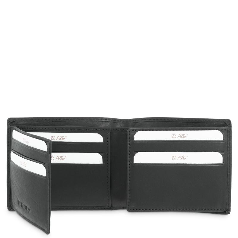 El potro Cartera tarjetero de hombre en piel vacuno negro Legitimo-E L P O T R O Gran oferta