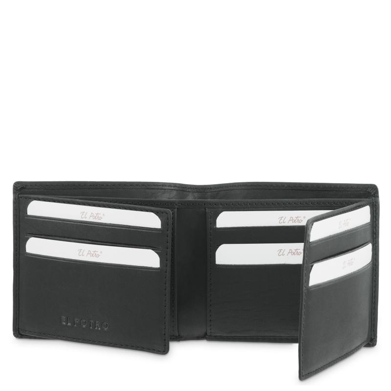 El potro Cartera tarjetero de hombre en piel vacuno negro Legitimo-E L P O T R O Gran oferta