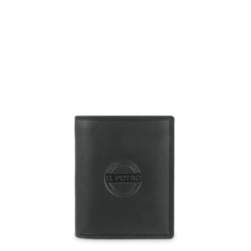 El potro Cartera tarjetero de hombre en piel vacuno negro Legitimo-E L P O T R O