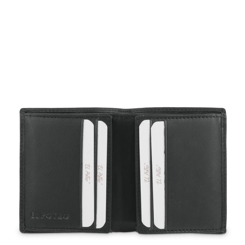 El potro Cartera tarjetero de hombre en piel vacuno negro Legitimo-E L P O T R O Tienda