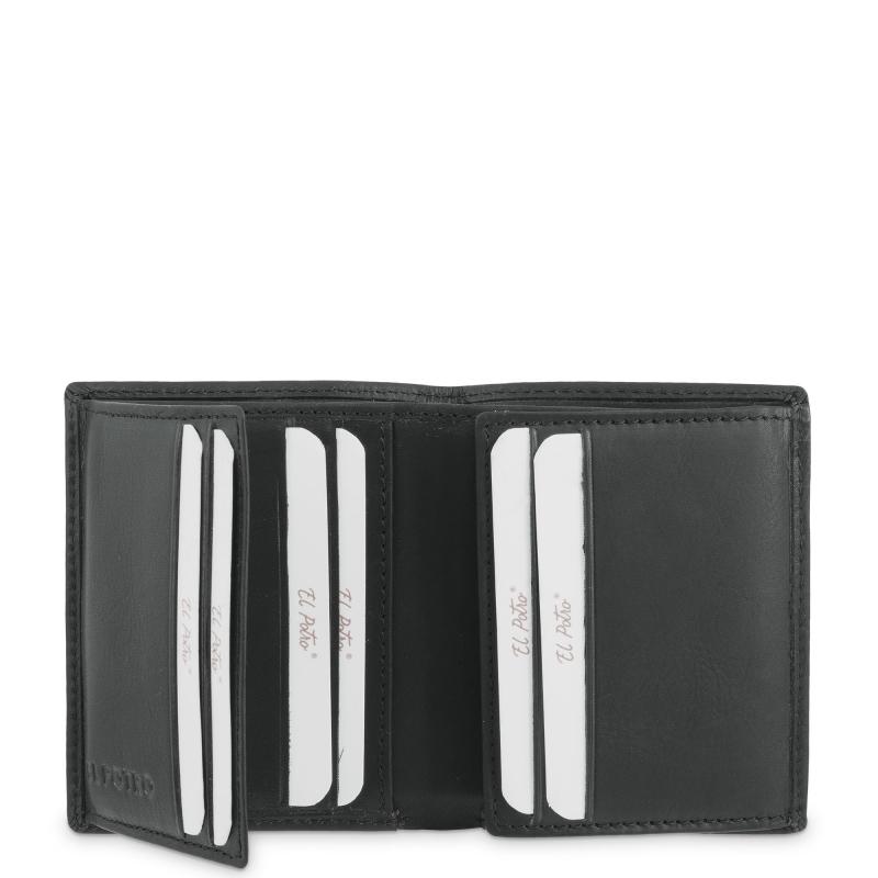 El potro Cartera tarjetero de hombre en piel vacuno negro Legitimo-E L P O T R O Tienda