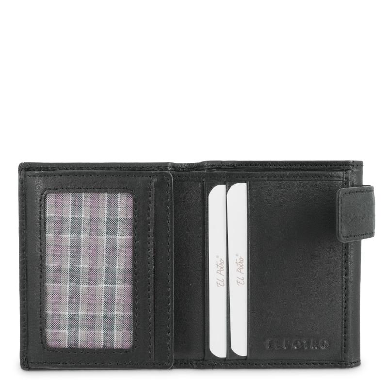 El potro Cartera con monedero exterior de hombre en piel vacuno negro Legitimo-E L P O T R O Mejor oferta