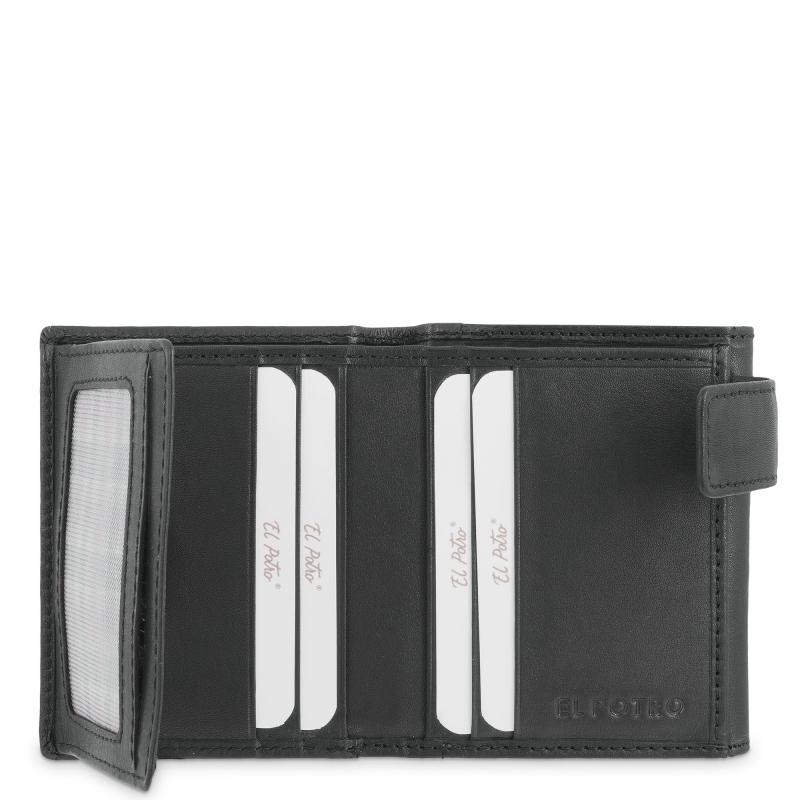 El potro Cartera con monedero exterior de hombre en piel vacuno negro Legitimo-E L P O T R O Mejor oferta
