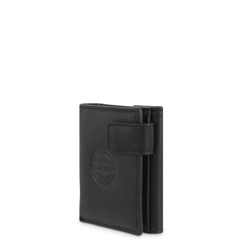 El potro Cartera con monedero exterior de hombre en piel vacuno negro Legitimo-E L P O T R O Mejor oferta