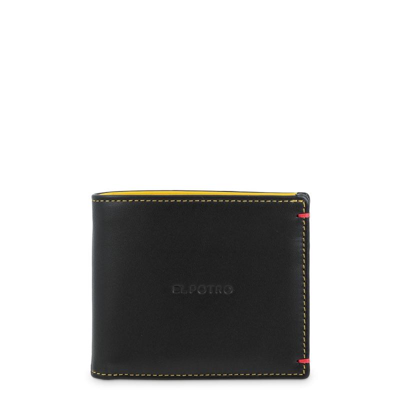 El potro Cartera tarjetero de hombre en piel vacuno negro-E L P O T R O