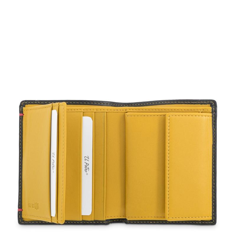 El potro Cartera monedero interior de hombre en piel vacuno negro -E L P O T R O Oferta especial de fábrica
