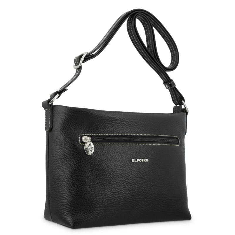 El potro Bolso bandolera de mujer en piel vacuno color negro - Floater Ahorra y exporta