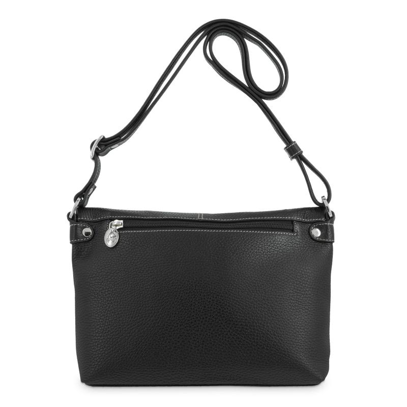 El potro Bolso solapa bandolera mediano en piel vacuno color negro - Floater Precios de Black Friday
