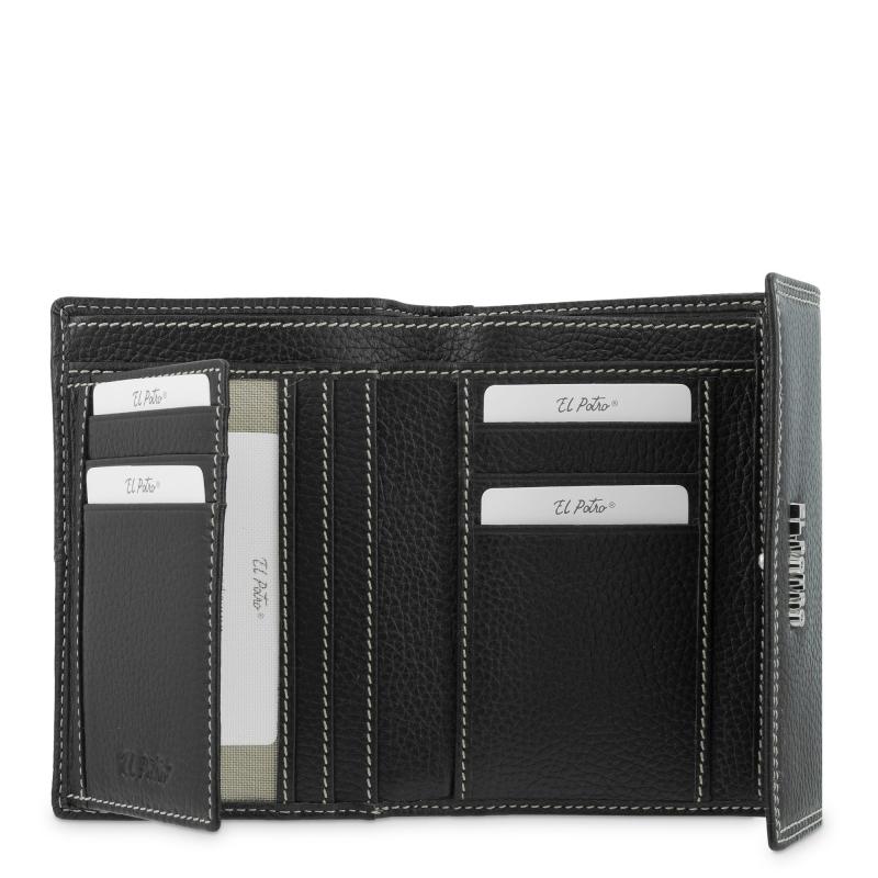 El potro Cartera solapa mujer en piel vacuno color negro- Floater Última moda
