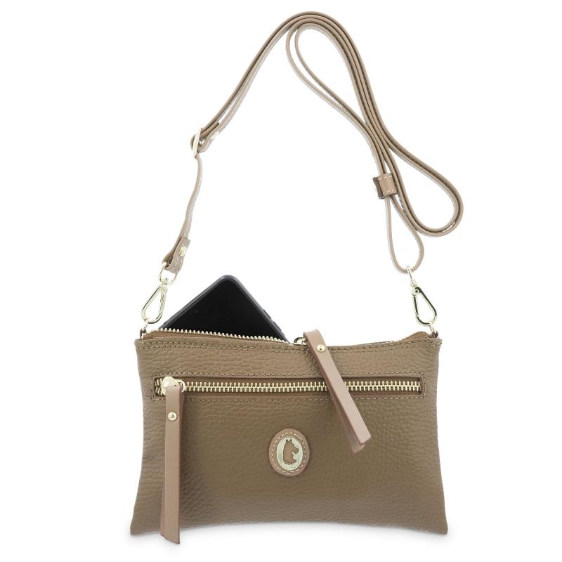 El potro Bolso bandolera móvil de piel vacuno color cuero-El Potro Outlet