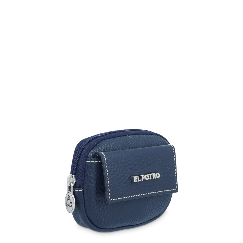 El potro Monedero mujer en piel vacuno color azul - Floater Rebajas online