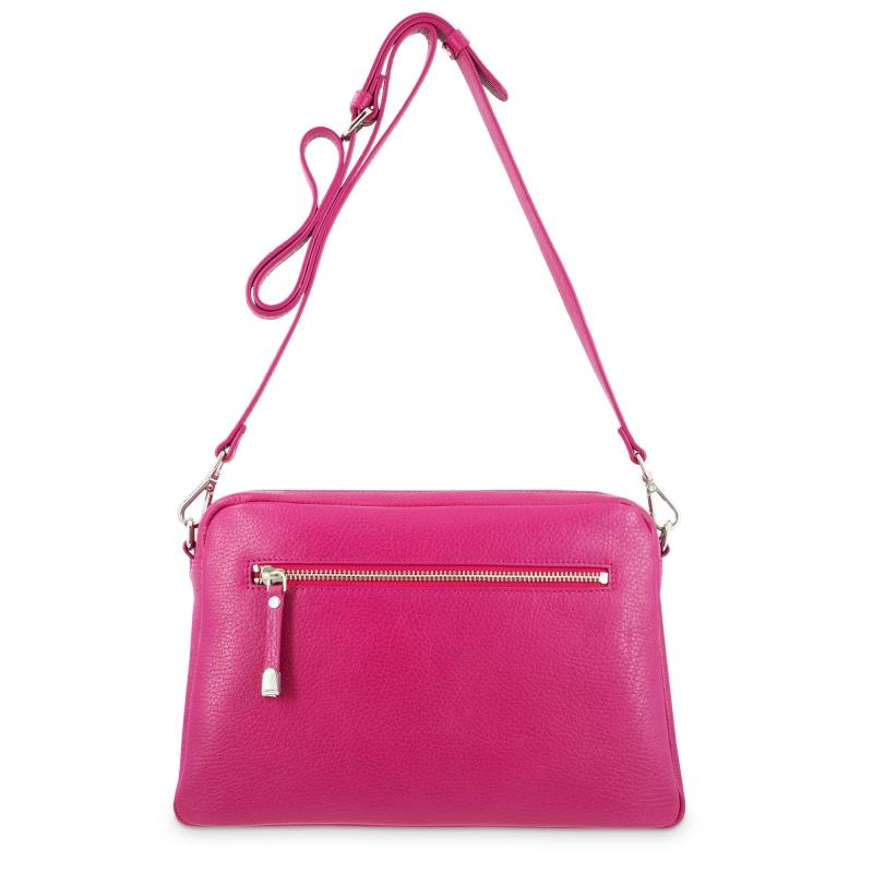 El potro Bolso bandolera 3 cremalleras piel vacuno color rosa -Iris Oferta especial