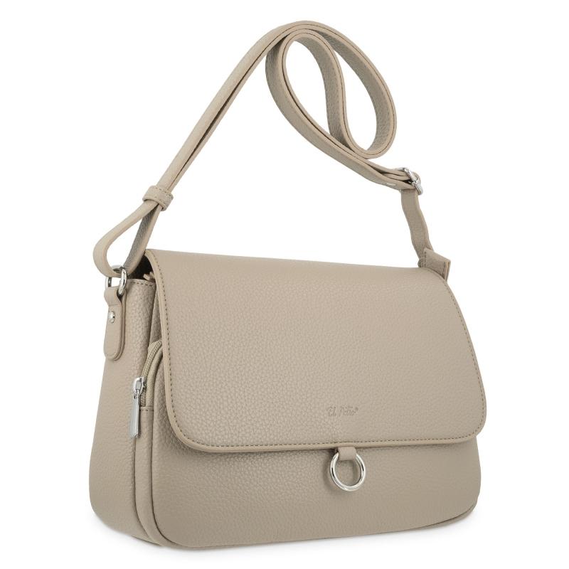 El potro Bolso solapa grande bandolera de El Potro color almendra-Siena Oferta especial de fábrica