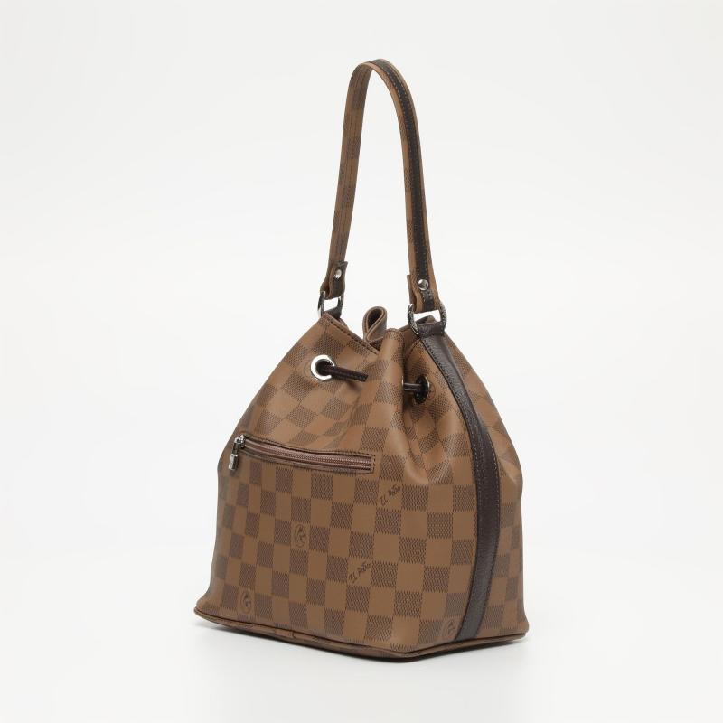 El potro Bolso Saco mujer en lona y piel vacuno color moca - Chess 2025