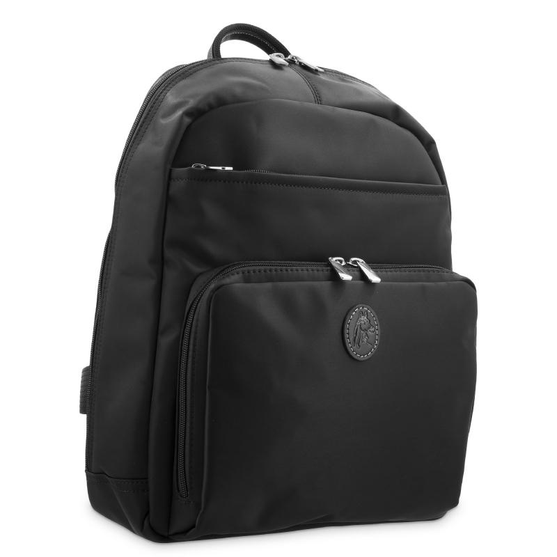 El potro Mochila unisex en lona y piel vacuno negro-Paris Envío gratis