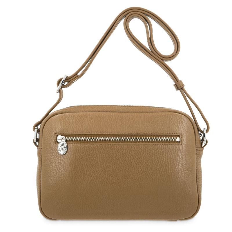 El potro Bolso bandolera mediano 3 cremalleras en piel vacuno color cuero - I R I S Rebajas baratas