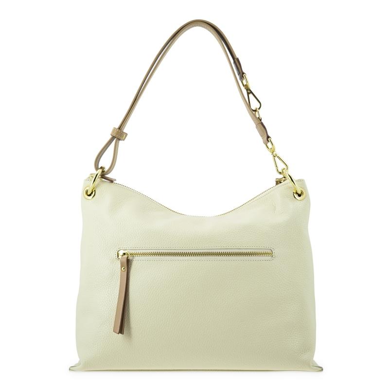 El potro Bolso Hobo mediano en piel vacuno color ivory - Oasis Superdescuento