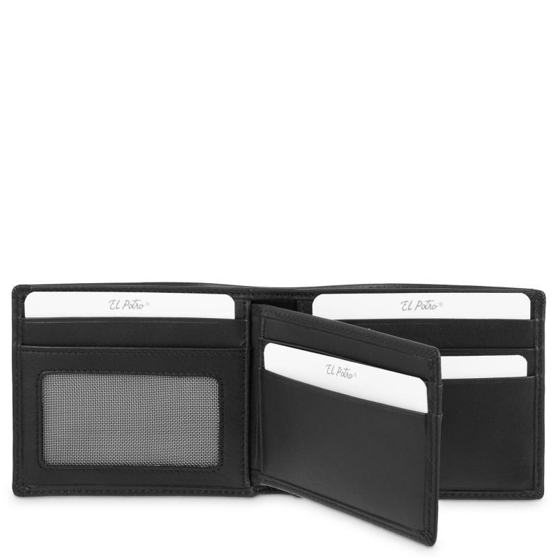 El potro Cartera tarjetero de hombre en piel vacuno negro nación-E L P O T R O Descuento