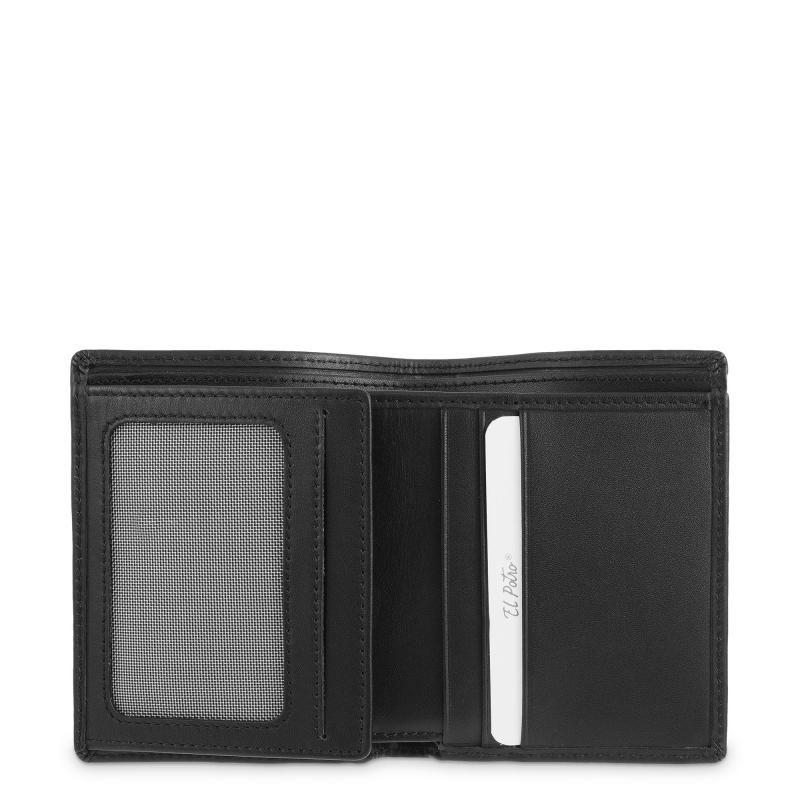 El potro Cartera tarjetero de hombre en piel vacuno negro nación-E L P O T R O Mejor oferta