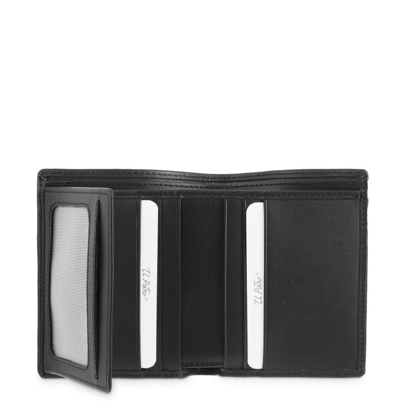 El potro Cartera tarjetero de hombre en piel vacuno negro nación-E L P O T R O Mejor oferta