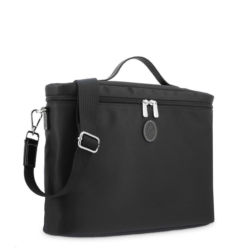 El potro Carpeta unisex en lona negro y piel vacuno color negro-Paris Ofertas especiales