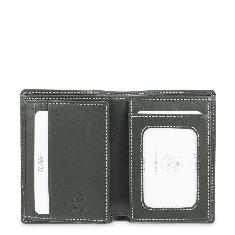 El potro Cartera tarjetero de hombre en piel vacuno verde Urban-E L P O T R O Venta caliente