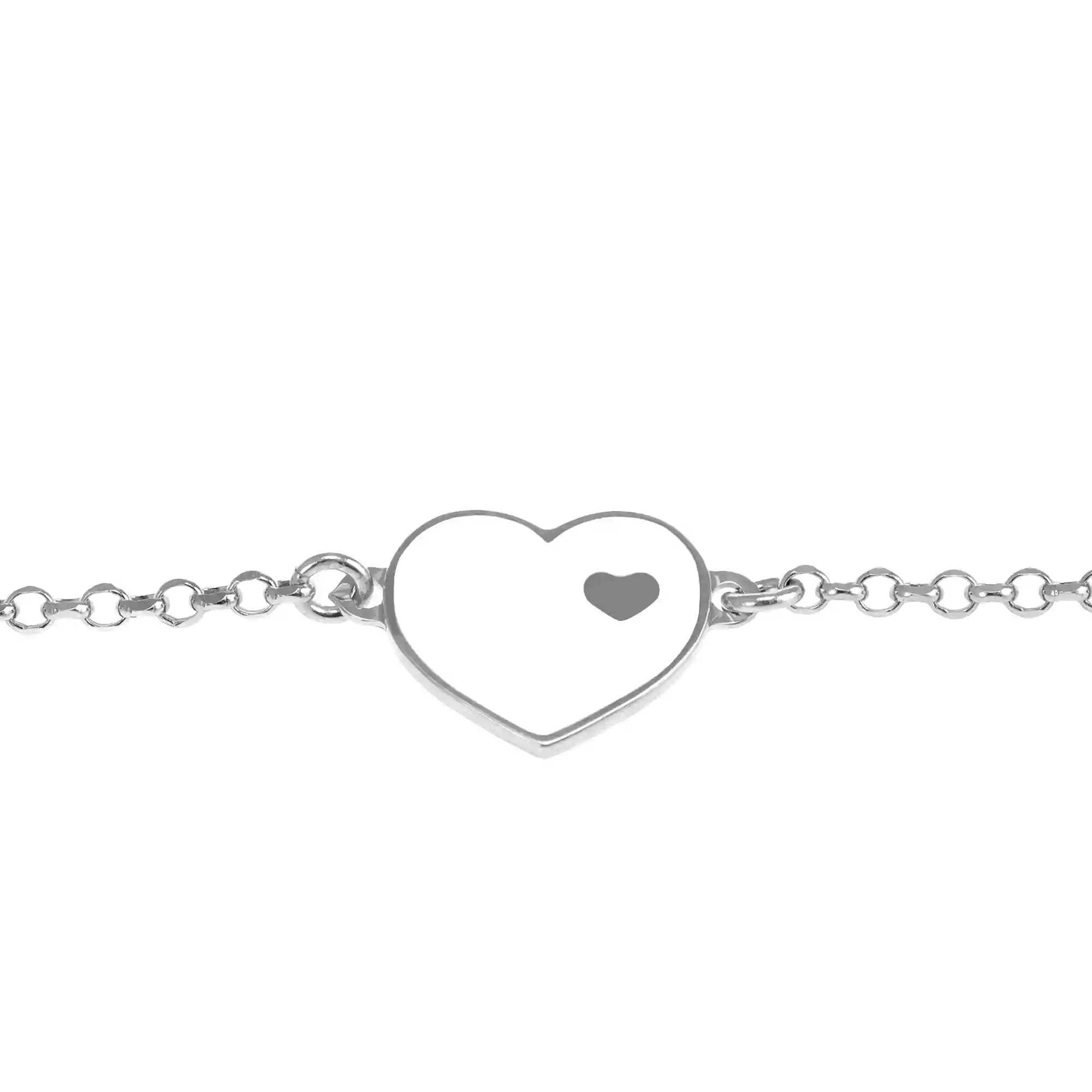 Firenze artegiani Pulsera de Plata de Ley 925 con forma exterior de corazón Solo hoy