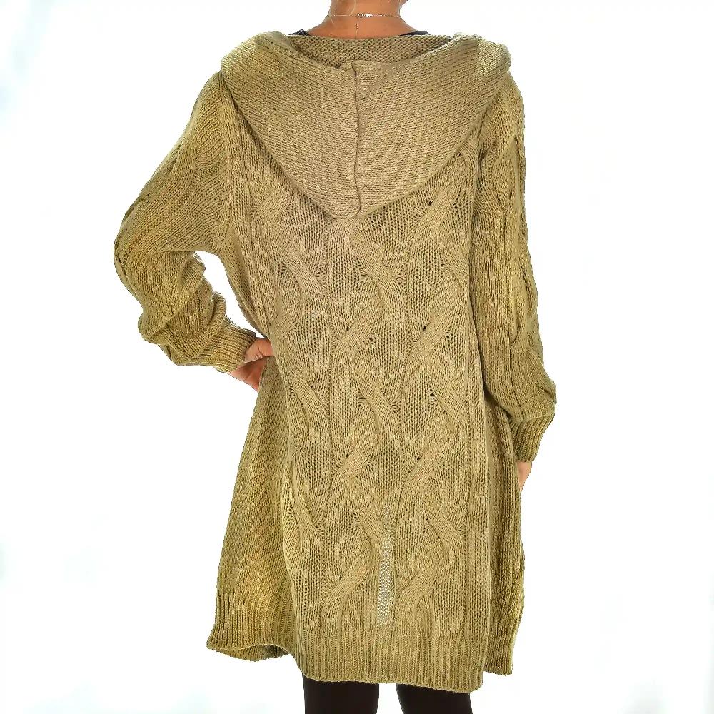 Firenze artegiani Cárdigan largo abierto con capucha oversized talla única. Made in Italy Liquidación