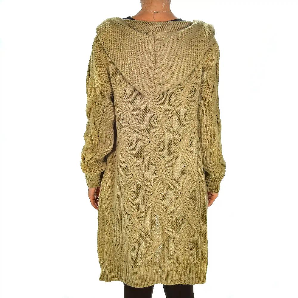 Firenze artegiani Cárdigan largo abierto con capucha oversized talla única. Made in Italy Liquidación