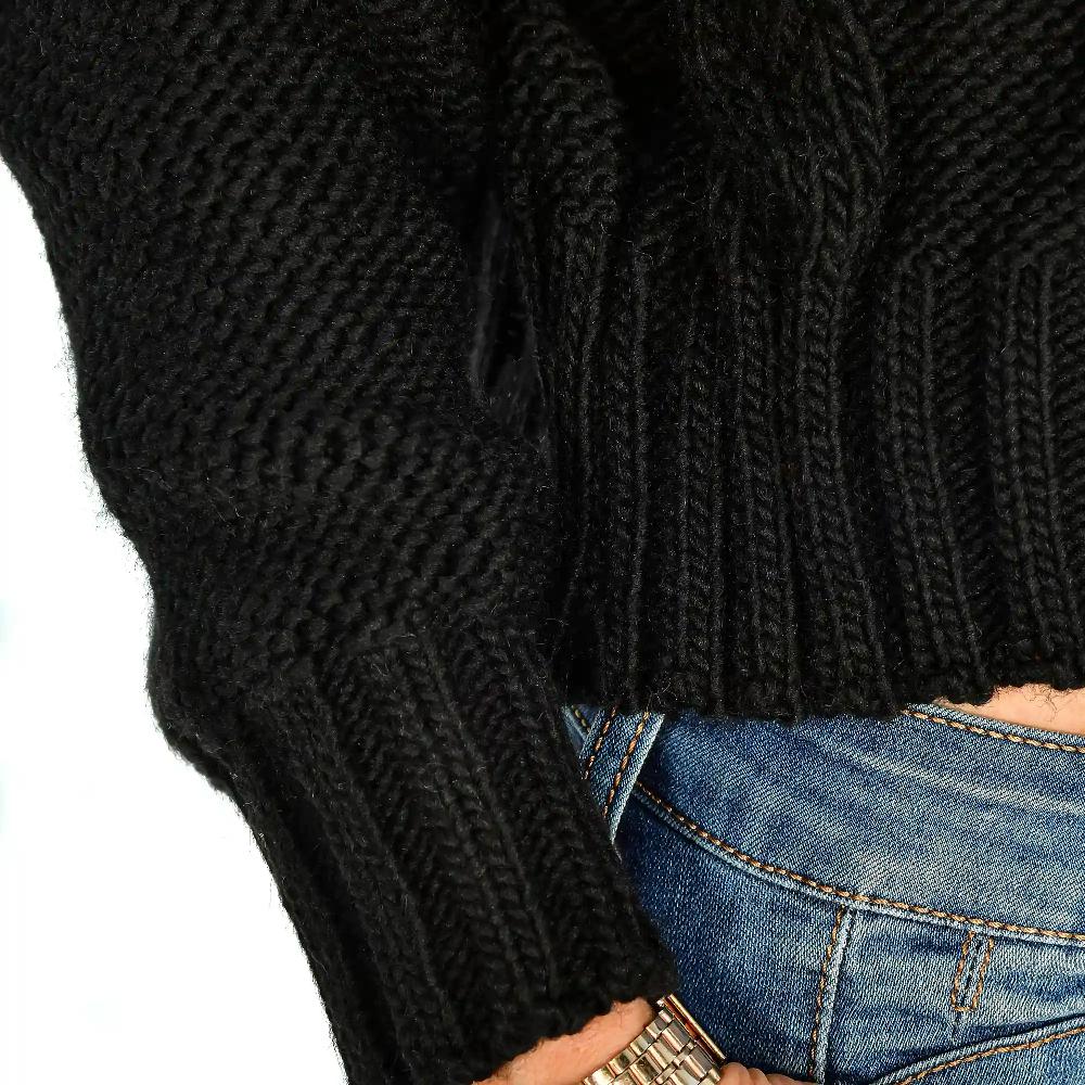 Firenze artegiani Jersey de cuello alto y cintura corta talla única. Made in Italy Tienda de fábrica