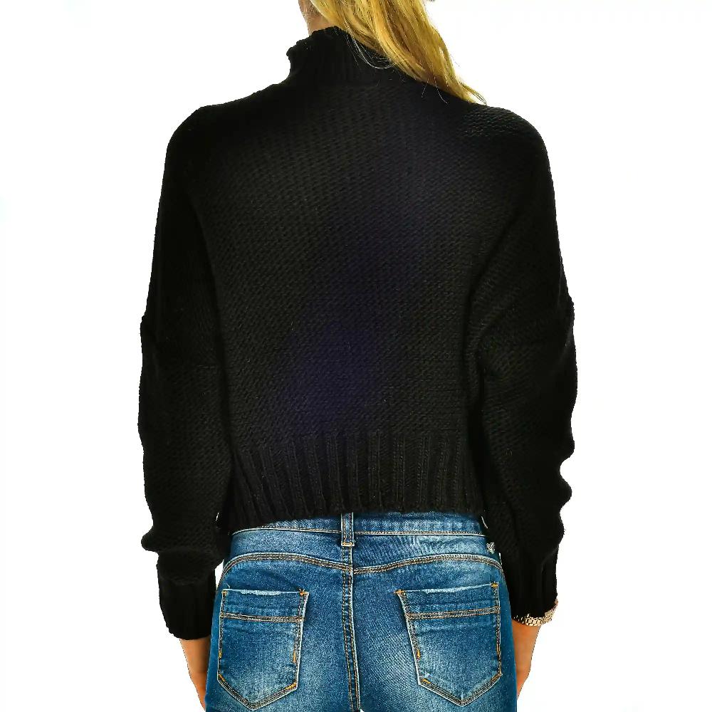 Firenze artegiani Jersey de cuello alto y cintura corta talla única. Made in Italy Tienda de fábrica
