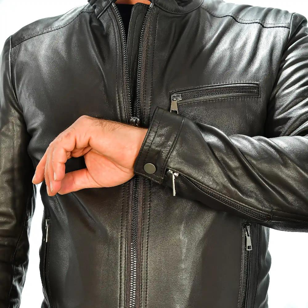 Firenze artegiani Chaqueta de hombre de piel auténtica Descuento por venta flash