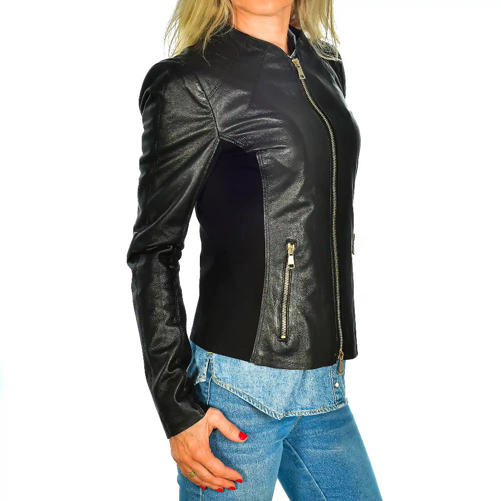 Firenze artegiani Chaqueta entallada de mujer de piel auténtica Ofertas de temporada
