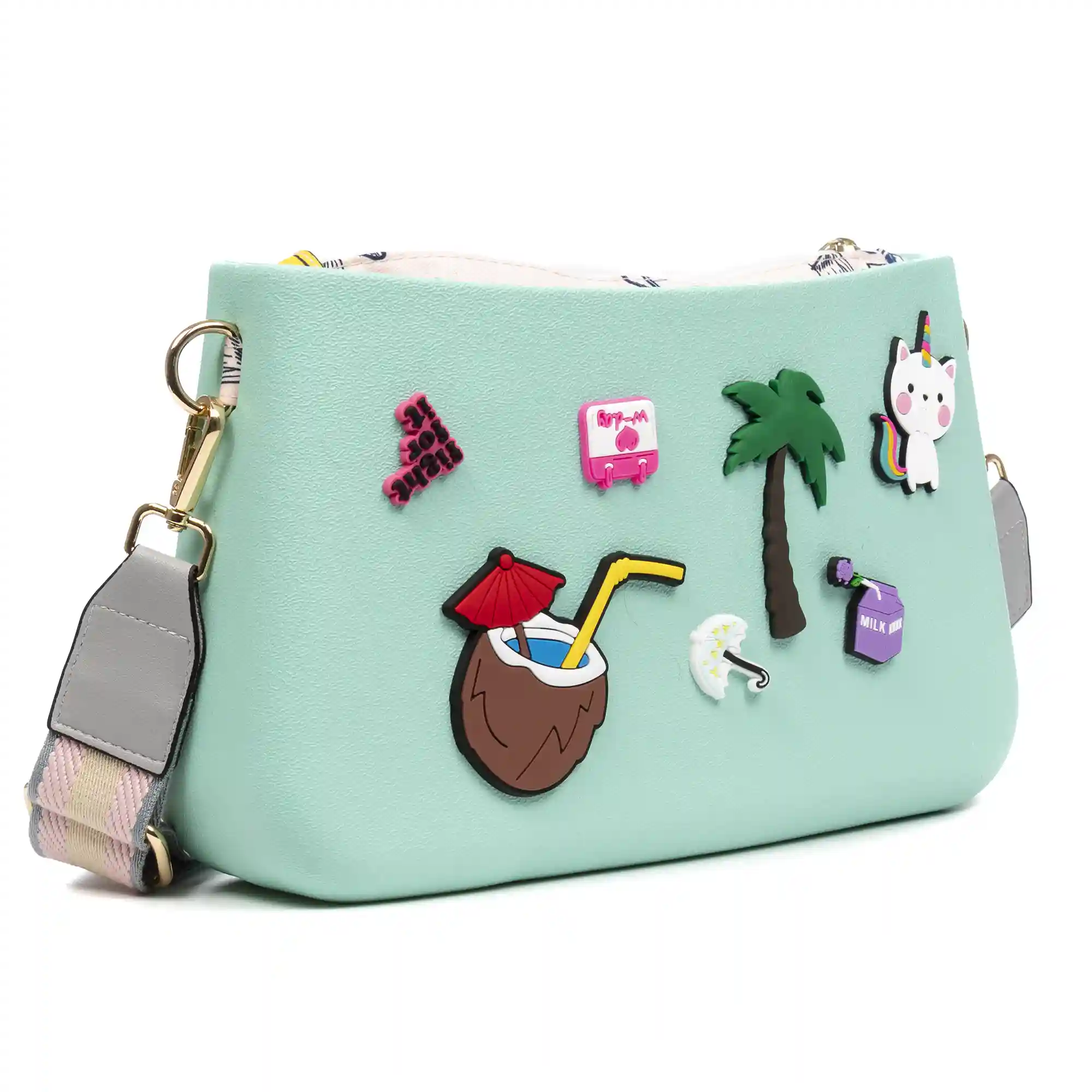 Firenze artegiani Villareggia bolso bandolera de goma eva con correa ajustable y bolsa interior estampada. Correa y bolsa interior intercambiables Devoluciones gratuitas