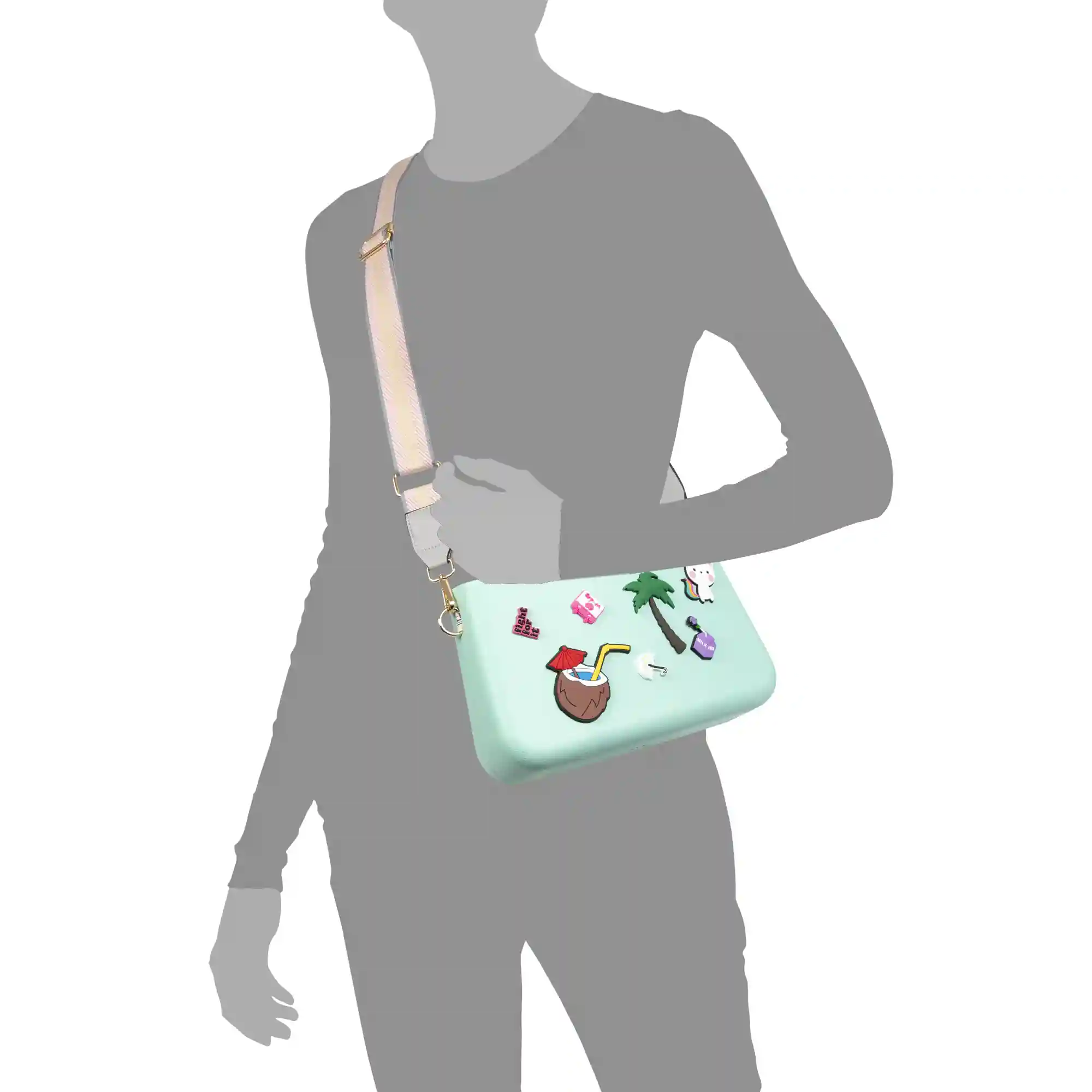 Firenze artegiani Villareggia bolso bandolera de goma eva con correa ajustable y bolsa interior estampada. Correa y bolsa interior intercambiables Devoluciones gratuitas