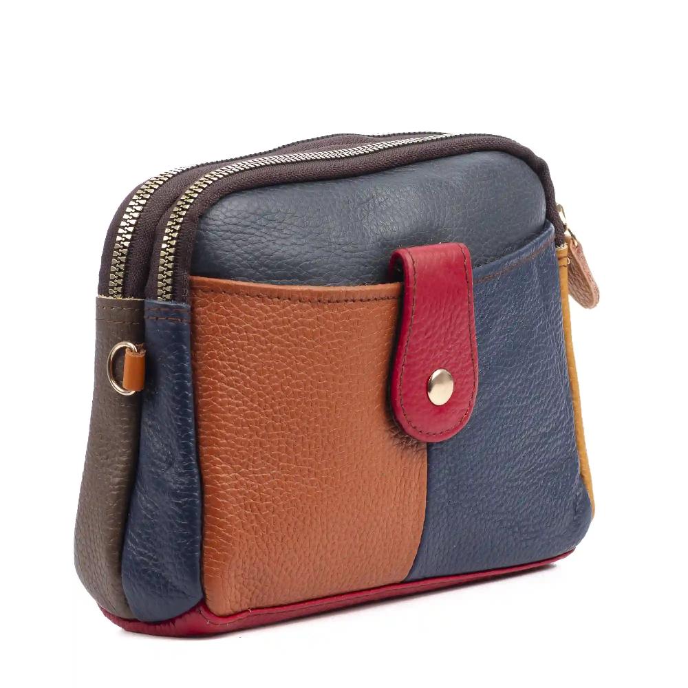 Firenze artegiani Attigliano bolso bandolera en piel auténtica Dollaro. Colores combinados aleatorios Ofertas