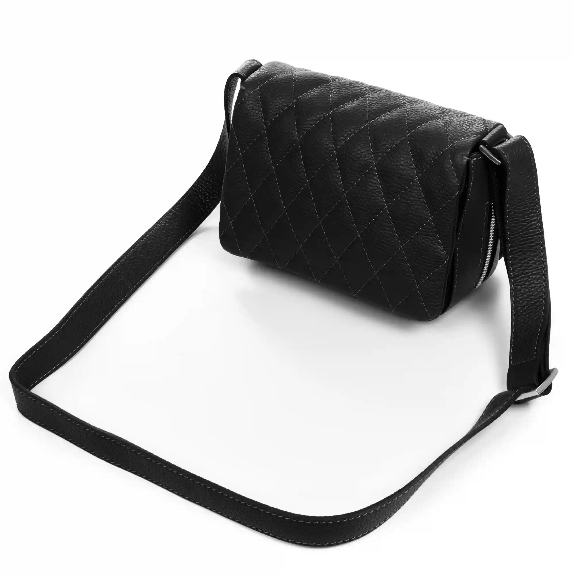 Firenze artegiani Argentera bolso de hombro mujer. Piel auténtica Dollaro con costuras diseño geométrico Rebajas top