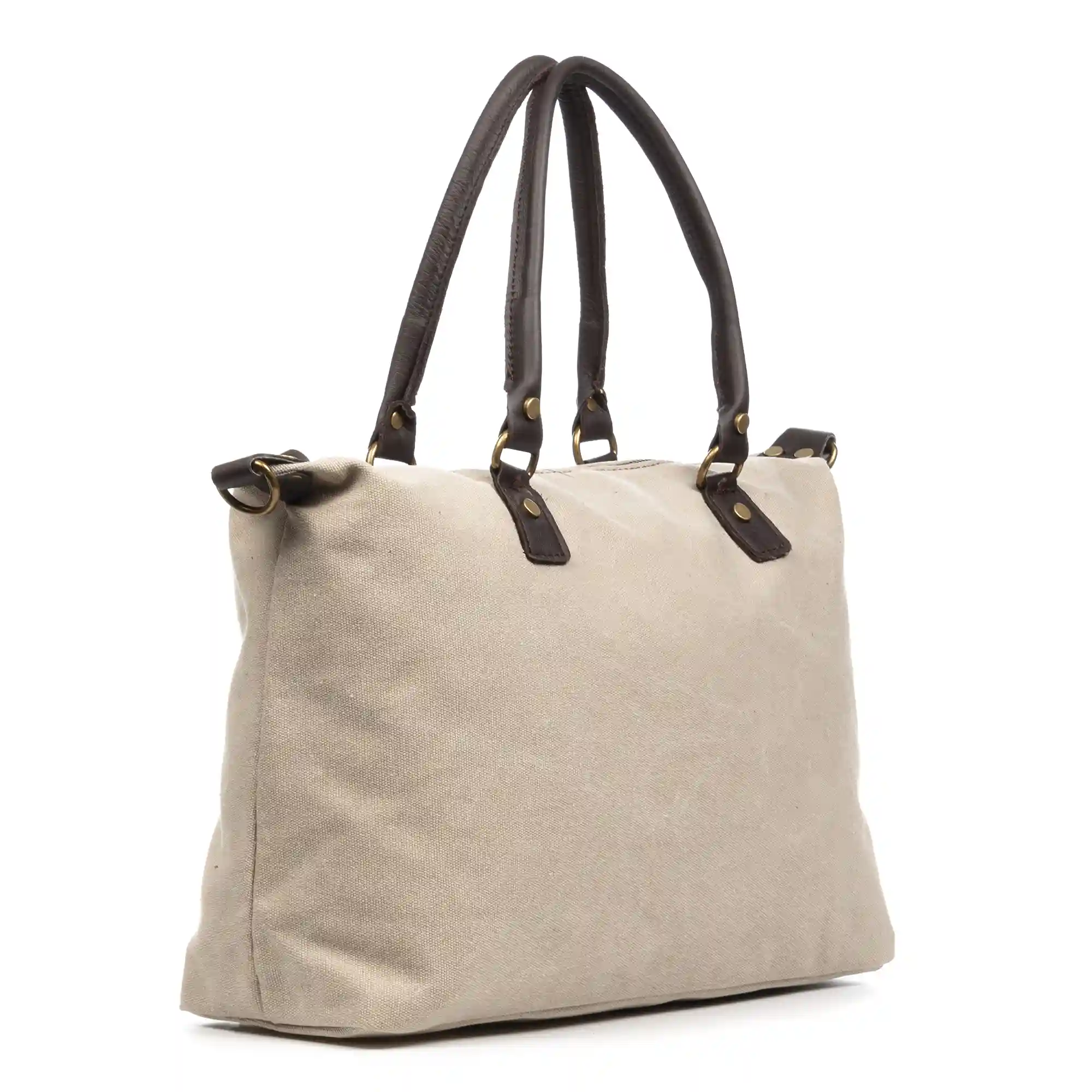 Firenze artegiani Apricena bolso de hombro mujer. Lona premium con asas y detalles en piel auténtica Último día