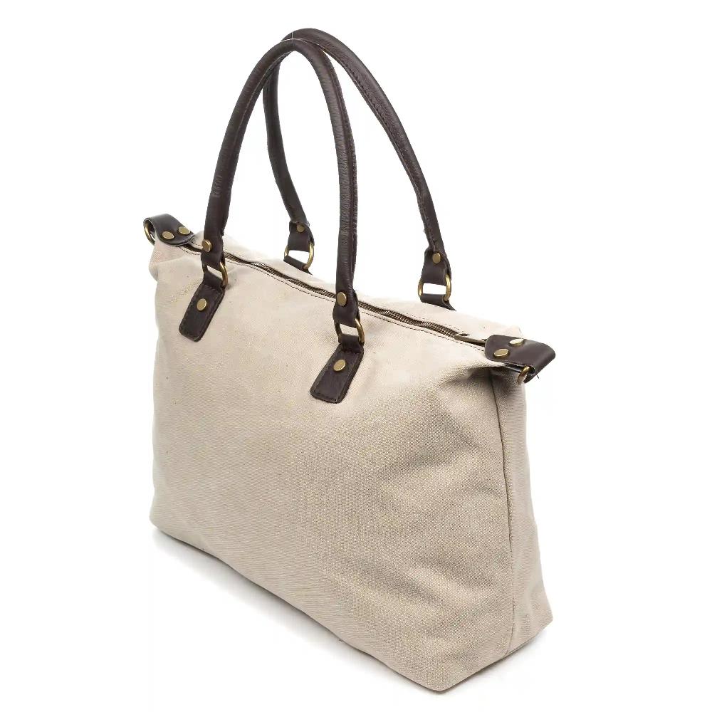 Firenze artegiani Apricena bolso de hombro mujer. Lona premium con asas y detalles en piel auténtica Último día