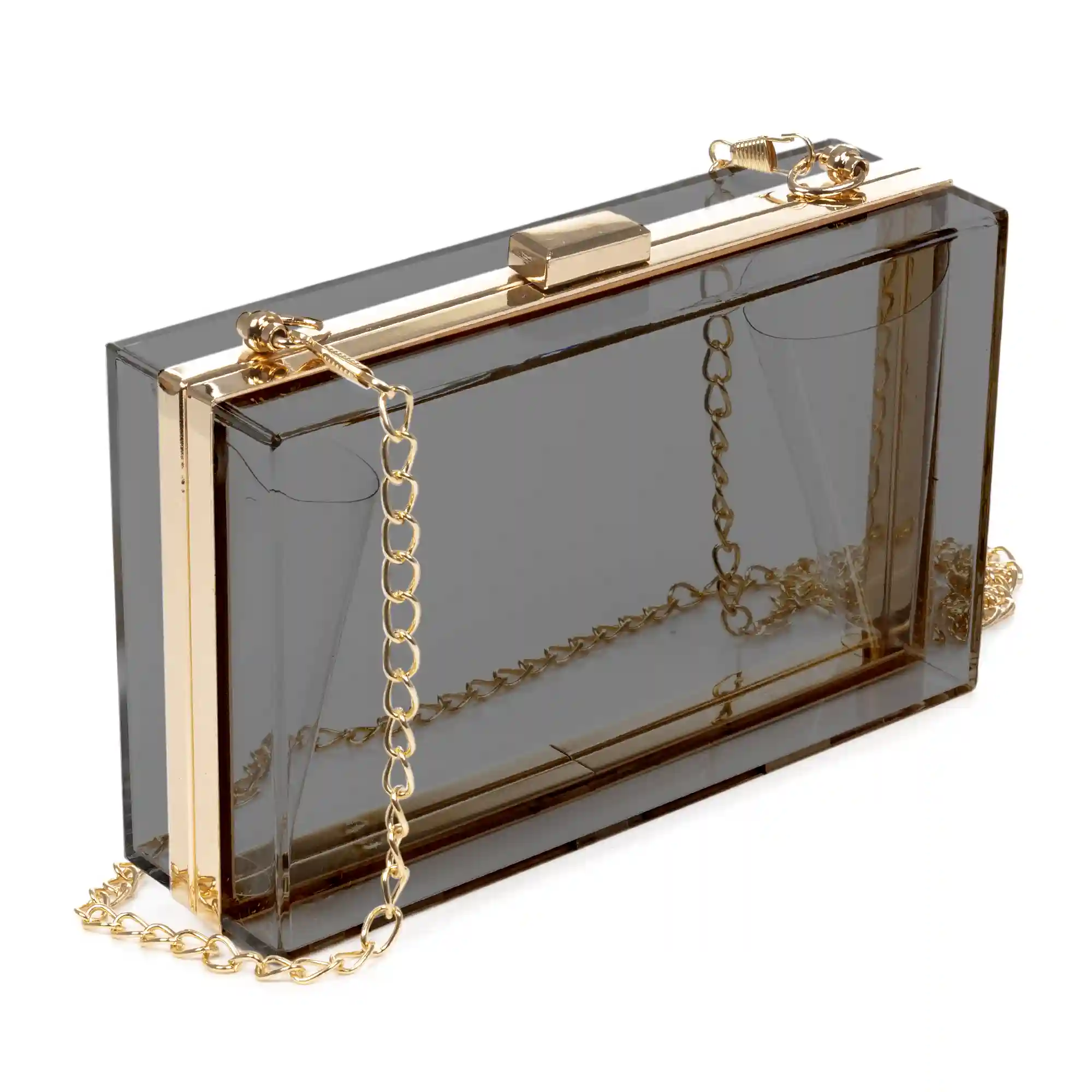 Firenze artegiani Villalfonsina bolso Clutch de mano de metacrilato transparente con cadena Superdescuento