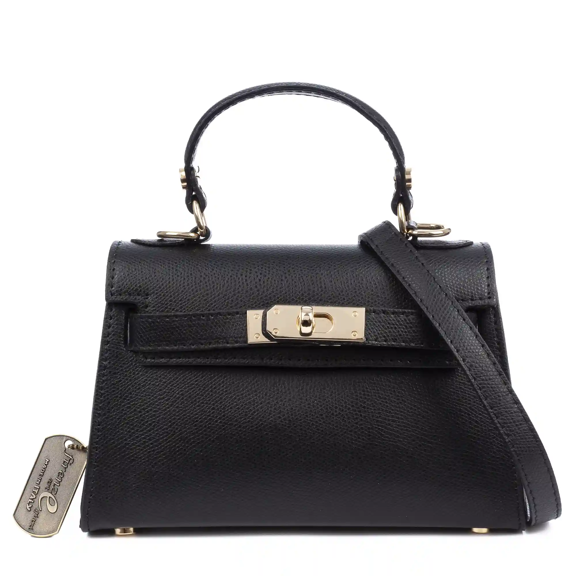 Firenze artegiani Asciano bolso de mano piel auténtica Palmellato con cierre diseño exclusivo y correa hombro