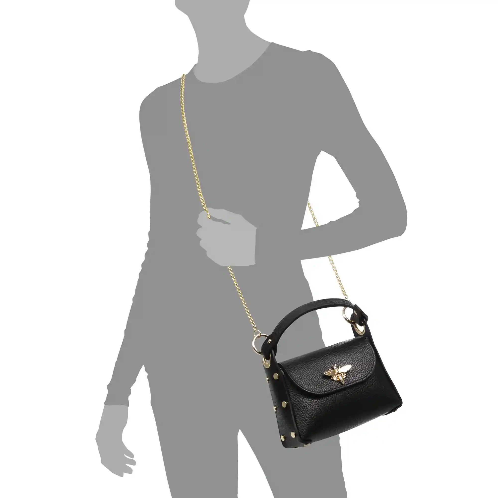Firenze artegiani Aquileia bolso de mano mujer. Piel auténtica acabado Dollaro Última moda