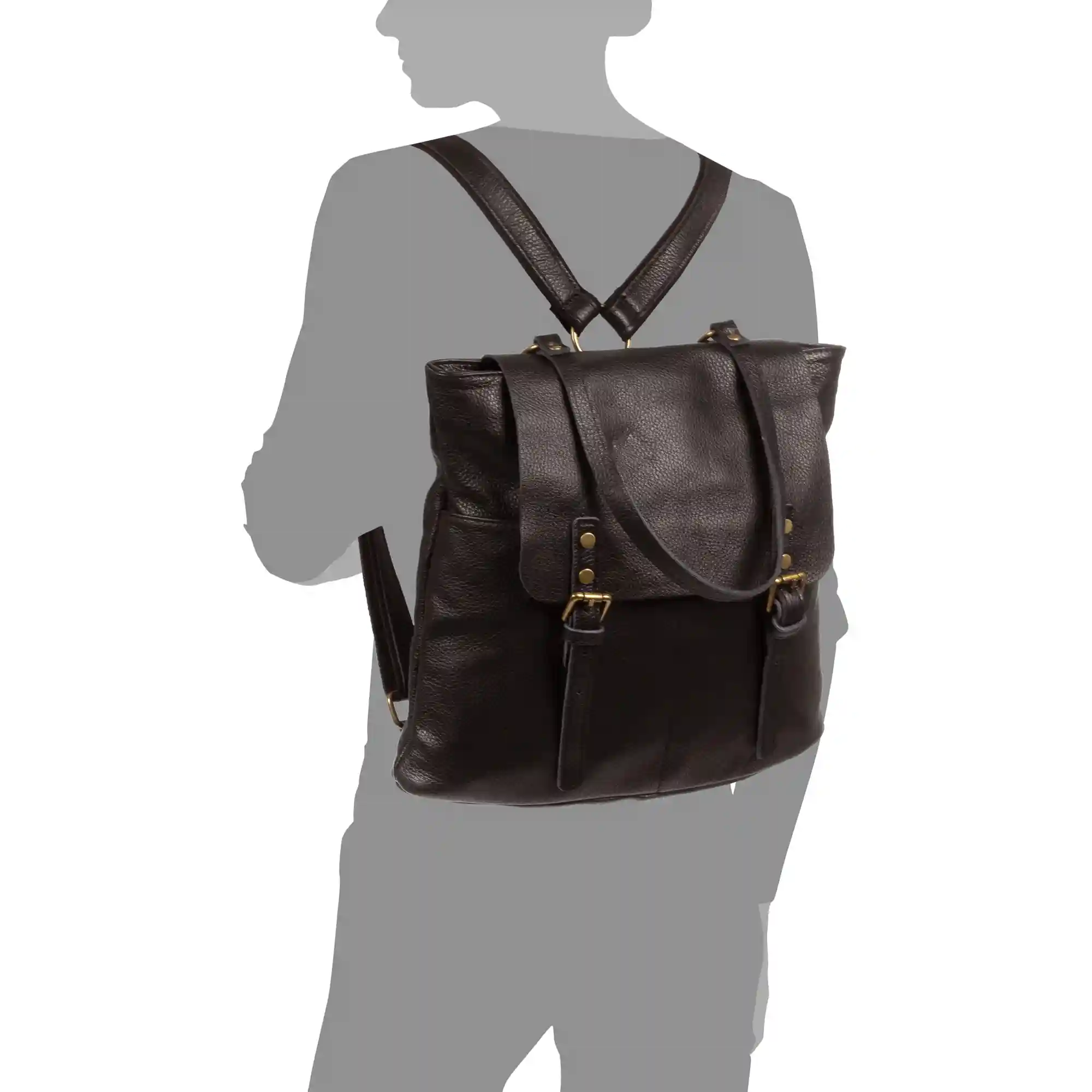 Firenze artegiani Amatre Bolso mochila Mujer. Piel auténtica Dollaro Devoluciones gratuitas